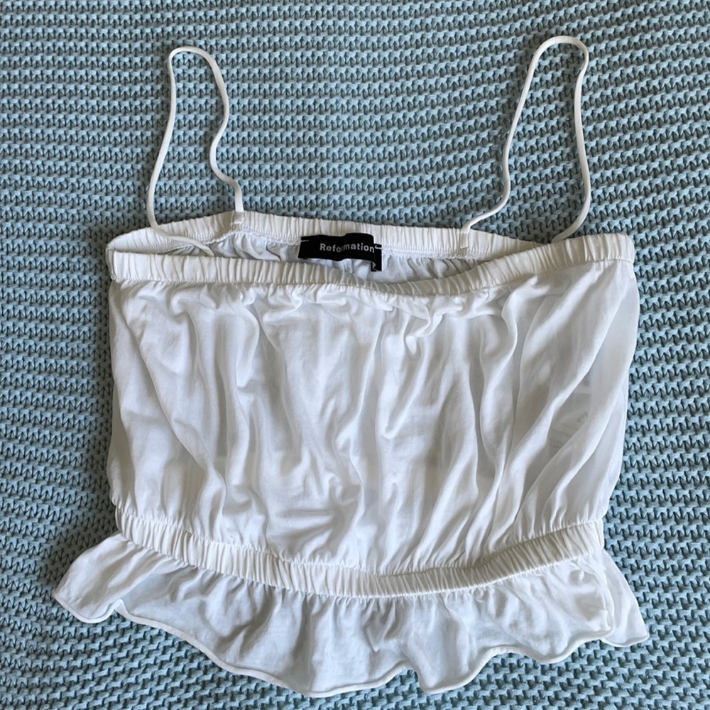 Reformation white spaghetti strap top